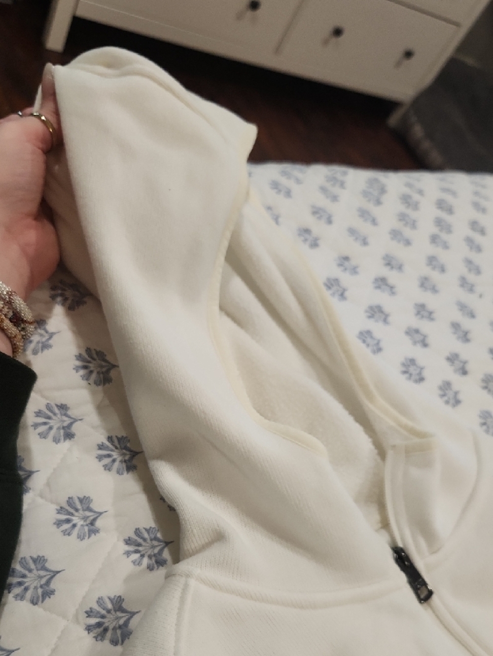 Andrew Marc Cream Teddy Jacket with Funnel Neck - Picture 6 of 6